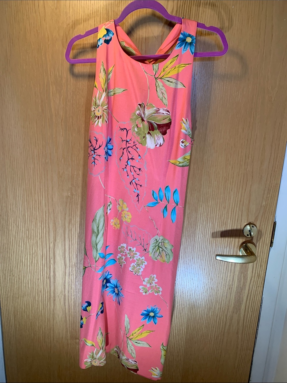 Donna Morgan 100% Silk Coral Floral Sundress -Size 12